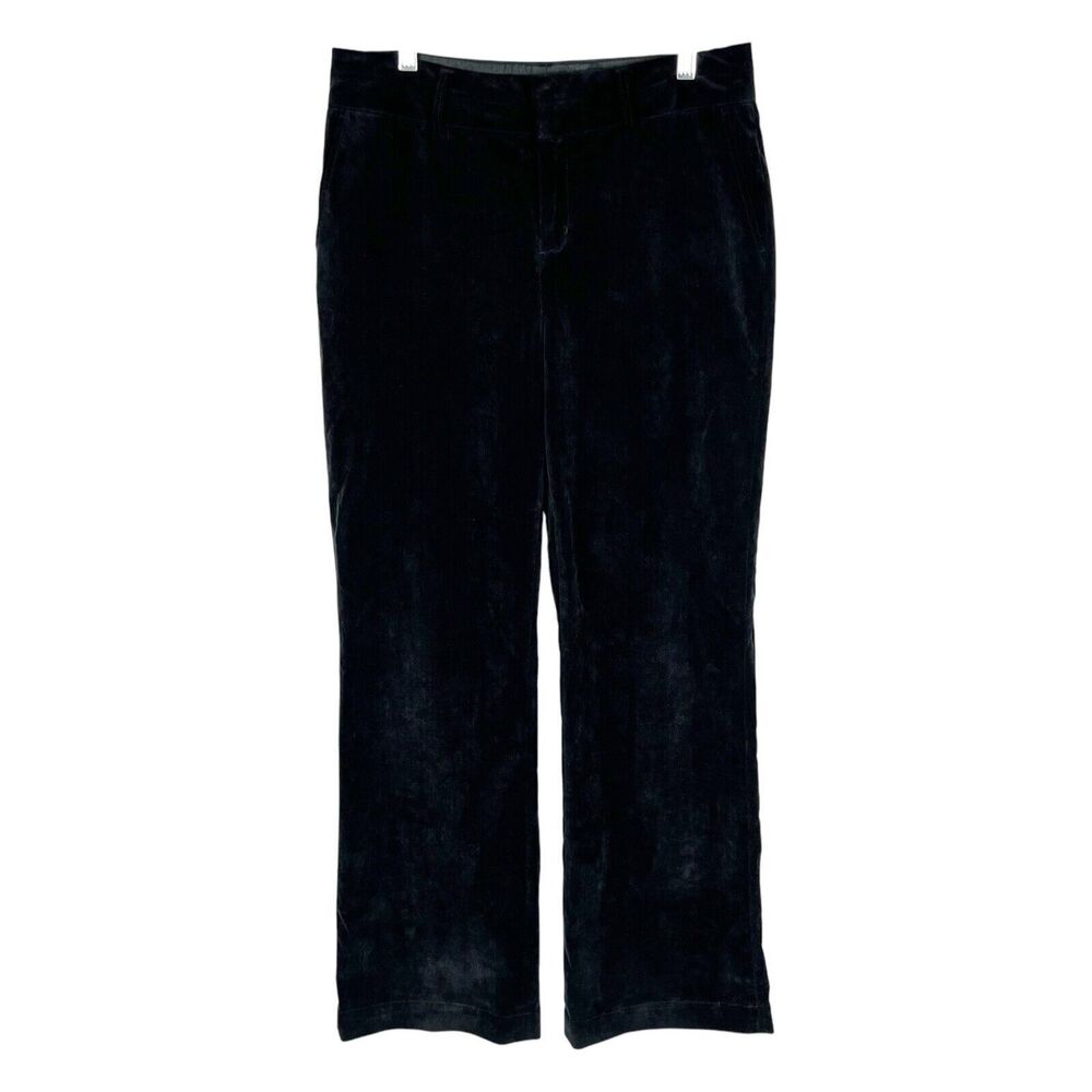 Coldwater Creek Trouser Fit Black Corduroy Flat Front Straight Leg Pants Size 8